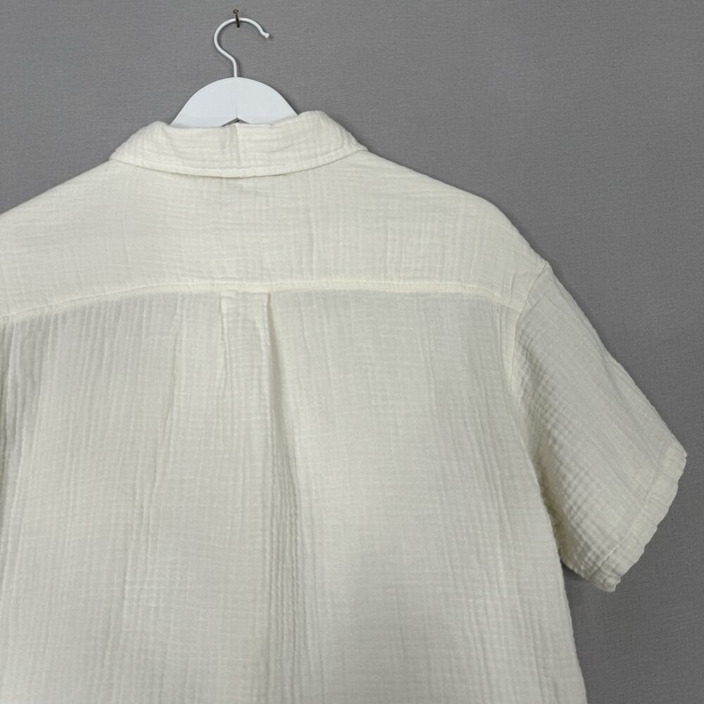 Ugg Womens Top M White 100% Cotton Embrook Shirt Gauze Relaxed Beachy Lounge - Picture 6 of 10
